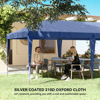 10' x 20' Outdoor Pop Up Canopy Tent, Instant Shelter With Carrying Bag, Blue Pop Up Canopies at Gallery Canada