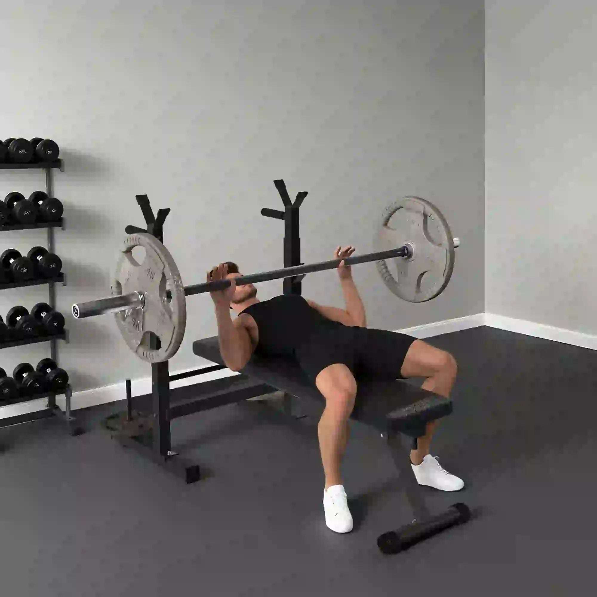 Adjustable Weight Bench, Foldable with Barbell Rack, Dip Station, Black Weight Benches at Gallery Canada