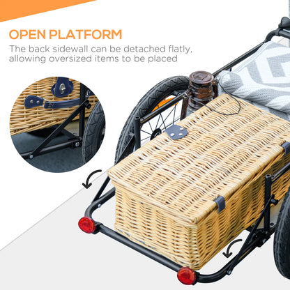 Steel Bike Trailer, Bicycle Cargo with Storage Box, Reflectors, Max Load 88LBS Bike Cargo Trailers at Gallery Canada