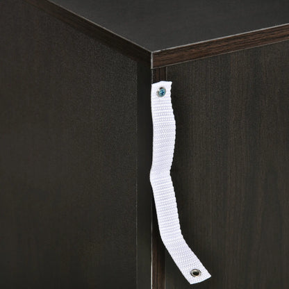 Modern Night Stand, 3 Drawers, Metal Rail, Dark Brown Bedside Tables at Gallery Canada