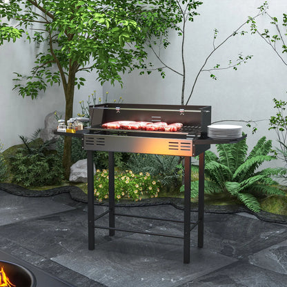 Charcoal Rotisserie Grill, 3-Level Grate, Storage Shelves, Stainless Steel Charcoal BBQ Grils at Gallery Canada
