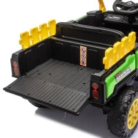 Tracteur Électrique pour Enfants 12V, Télécommande, Double Moteur, Vert
