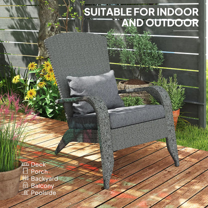 Wicker Adirondack Chair, PE Rattan Outdoor Fire Pit Chair, Heather Grey Patio Chairs at Gallery Canada