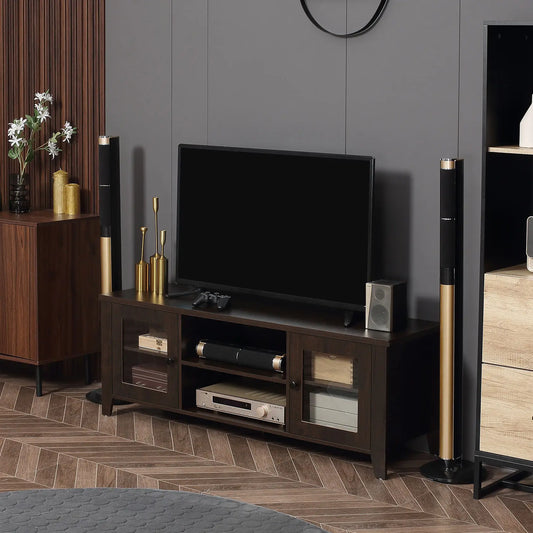 Fireplace TV Stand for 60 Inch TVs, Wood Cabinet with Storage Doors TV Stands Coffee at Gallery Canada