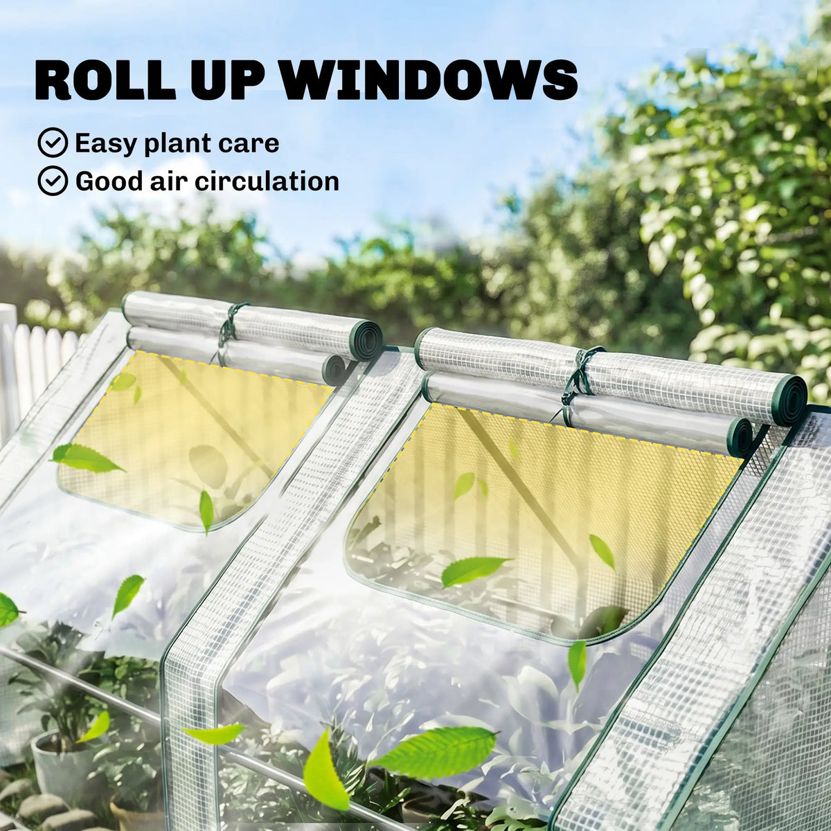 6' x 3' x 3' Portable Mini Greenhouse, 2 PE Covers, Steel Frame, White Mini Greenhouses at Gallery Canada