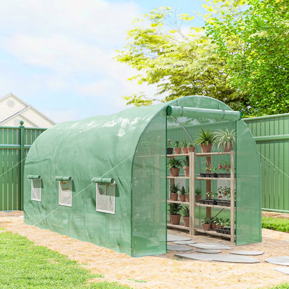 15' x 6.6' x 6.6' Walk-in Greenhouse, PE Cover, Roll Up Door, Windows Walk In Greenhouses at Gallery Canada