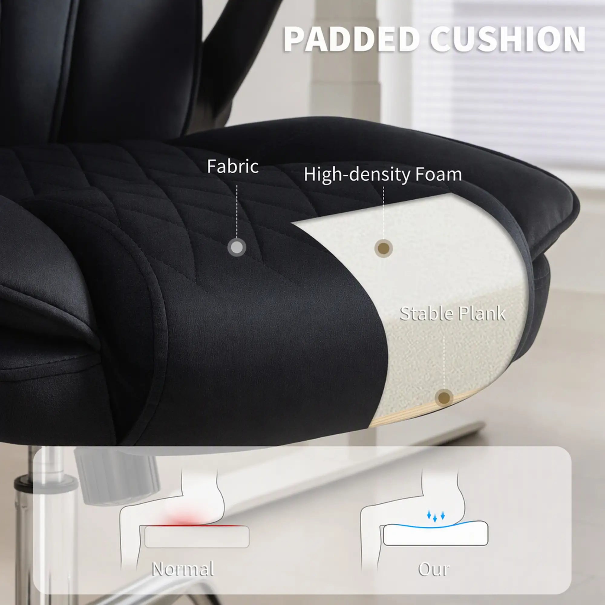 Executive Office Chair, Flip-Up Armrest, Diamond Fabric, Black Executive & Manager Chairs at Gallery Canada