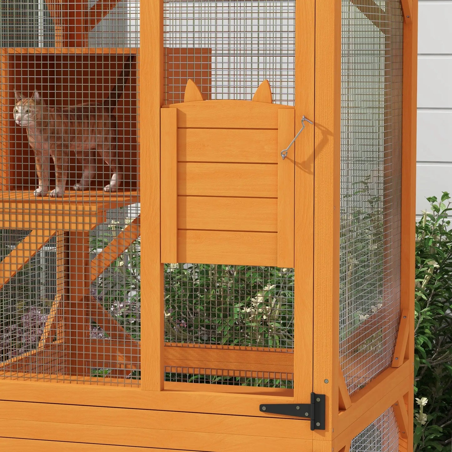 Outdoor Catio, Elevated Design, Wheels, Resting Box, Water-Resistant, Orange Outdoor Cat Enclosures at Gallery Canada