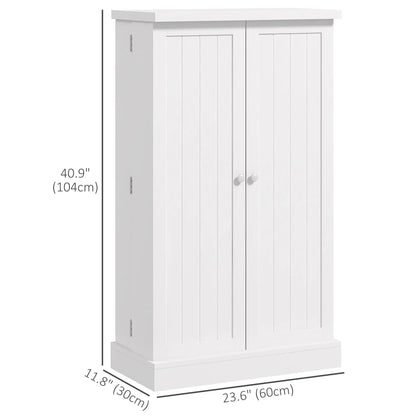 Freestanding Kitchen Pantry Cabinet, 5-Tier Shelf, 12 Spice Racks, Adjustable Shelves, White Kitchen Pantry Cabinets at Gallery Canada