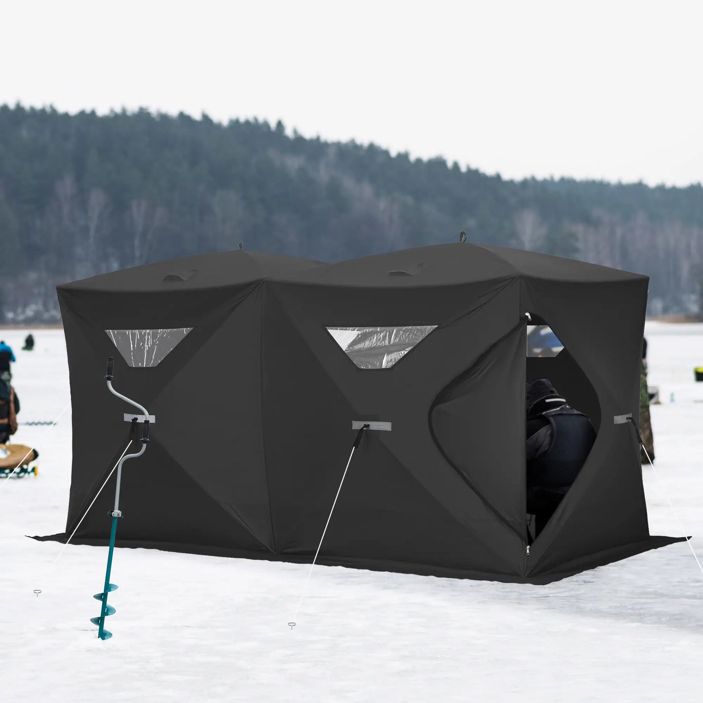 5-8 Person Pop-Up Ice Fishing Shelter, Portable Tent, Black Ice Fishing Tents at Gallery Canada