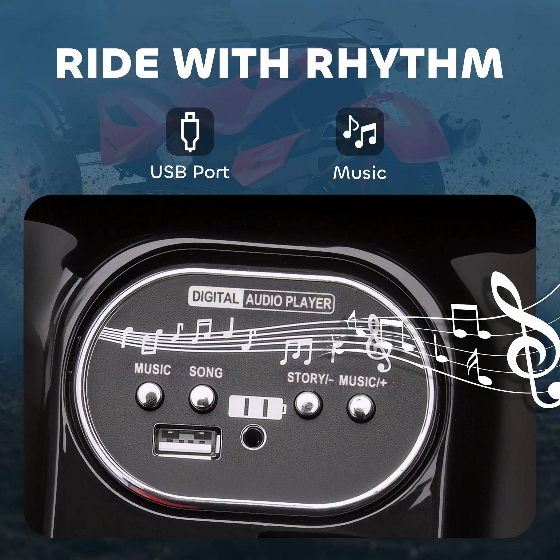 12V Kids ATV, Suspension Wheels, Soft Start, LED Lights, Music, Red Electric Ride On Toys at Gallery Canada