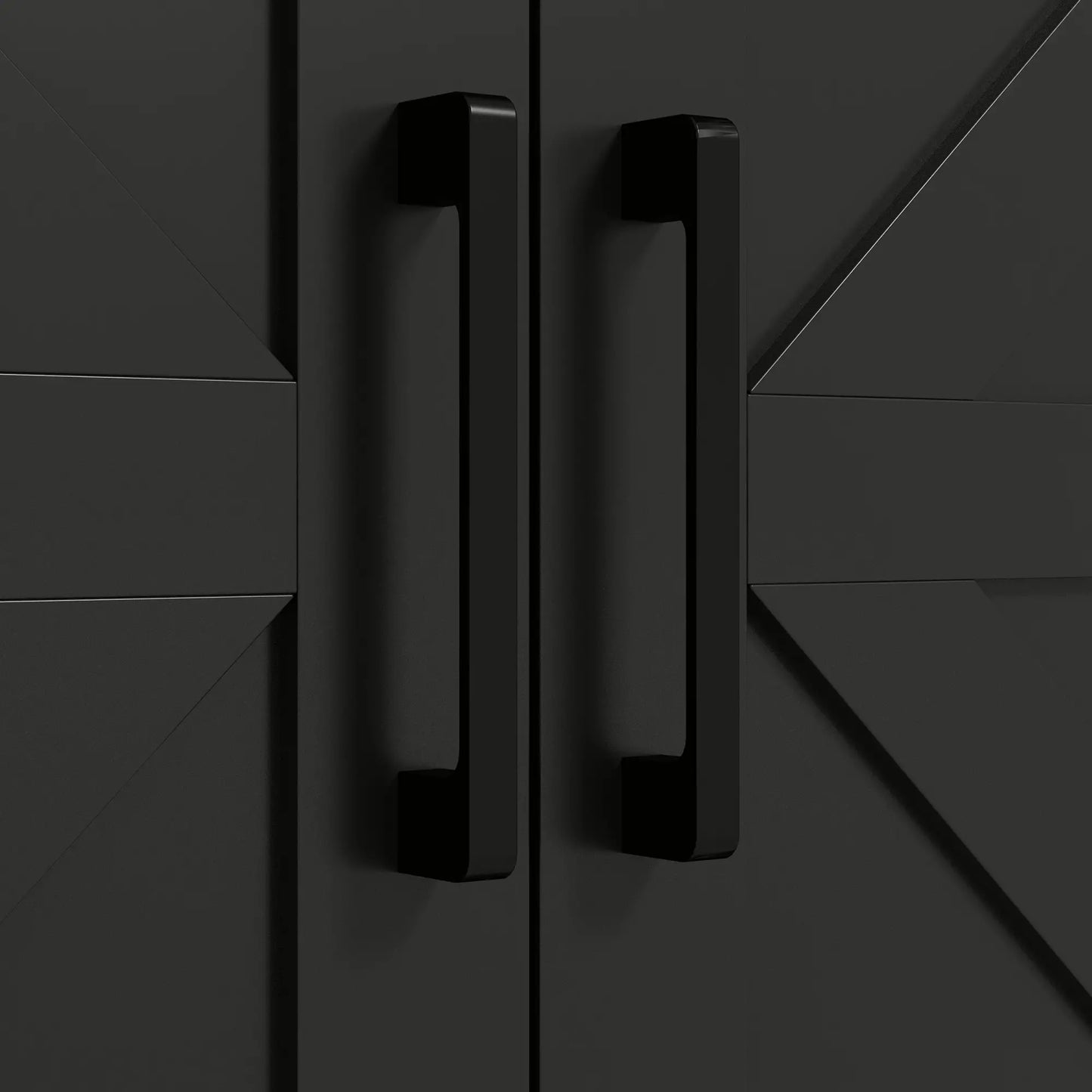 Farmhouse Kitchen Pantry, 68" Freestanding Cabinet, Black Kitchen Pantry Cabinets at Gallery Canada