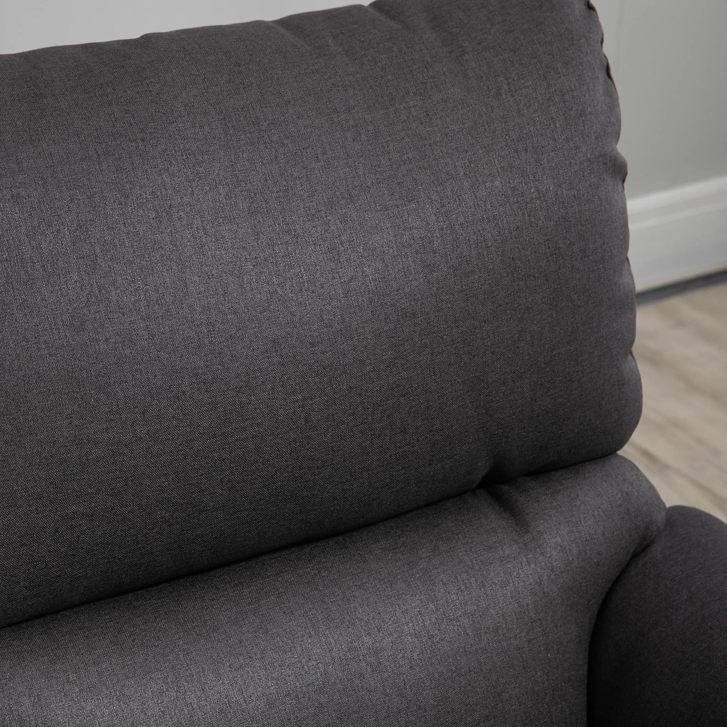 2 Seater Reclining Loveseat, Footrest, Split Backrest, Dark Grey 2-Seater Sofas at Gallery Canada