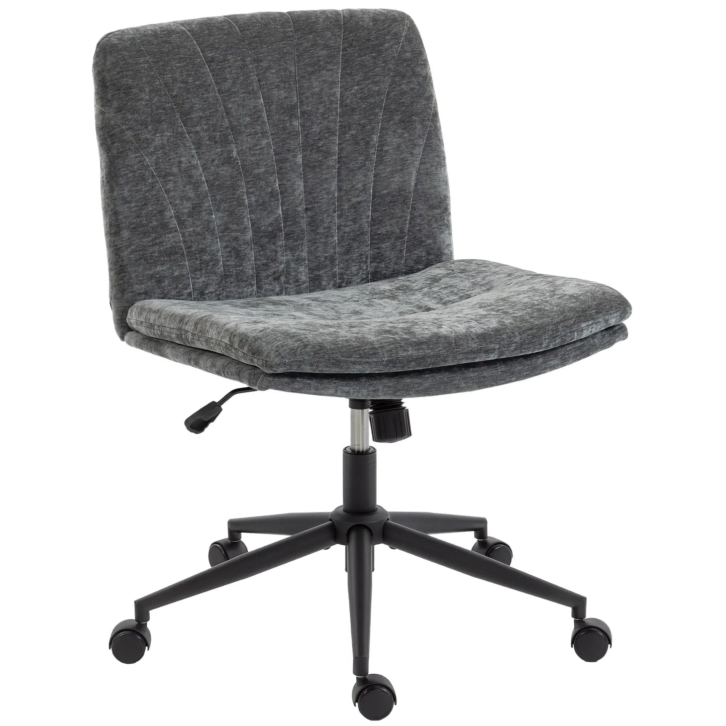 Criss Cross Chair with Wheels, Wide Office Chair, Adjustable Height, Tilting, Grey Task Chairs Grey at Gallery Canada