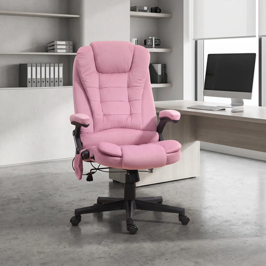 Reclining Massage Office Chair, High Back, Swivel Wheels, Pink Massage Chairs Pink at Gallery Canada