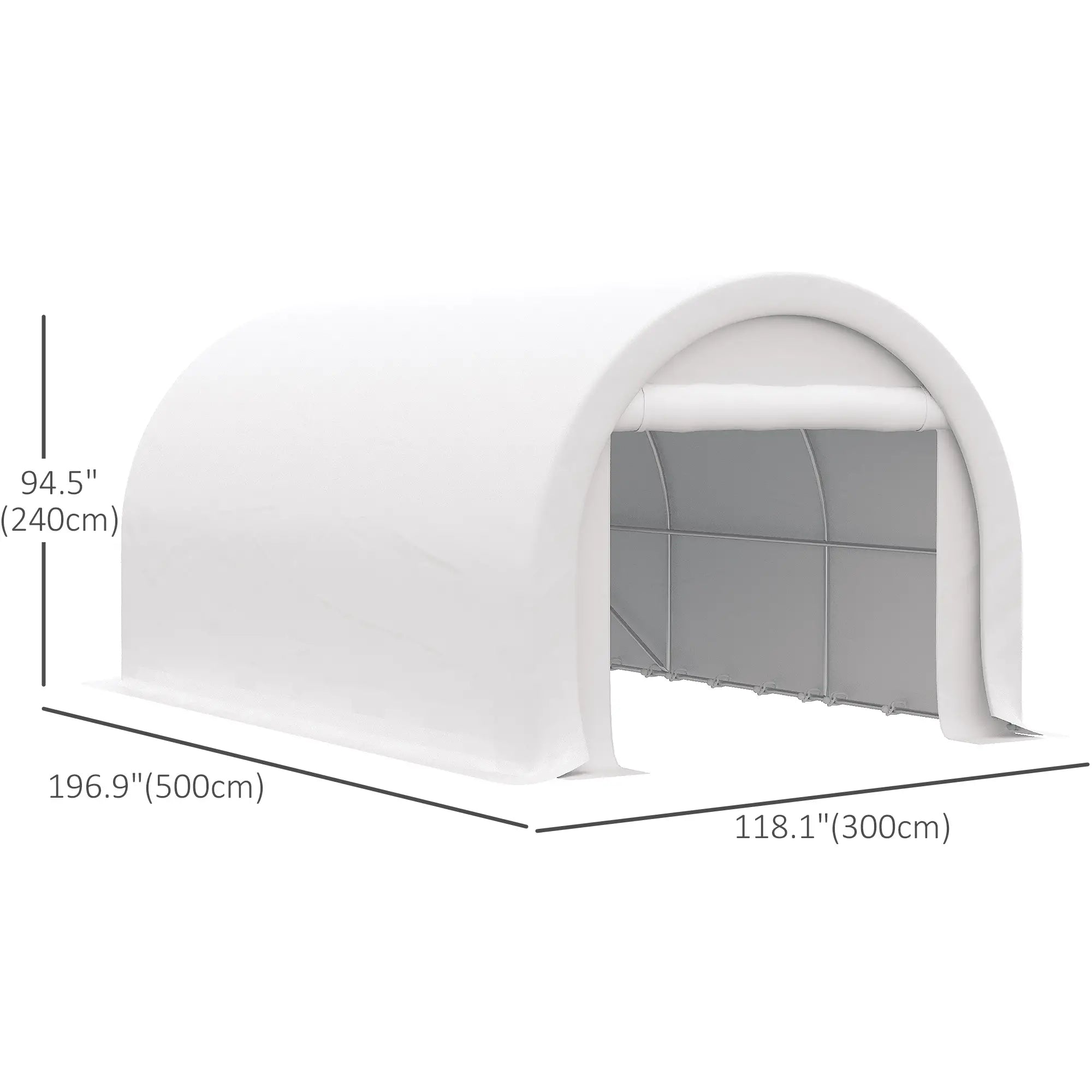 10' x 16' Heavy Duty Carport Tent, PE Cover, White Car Shelters at Gallery Canada