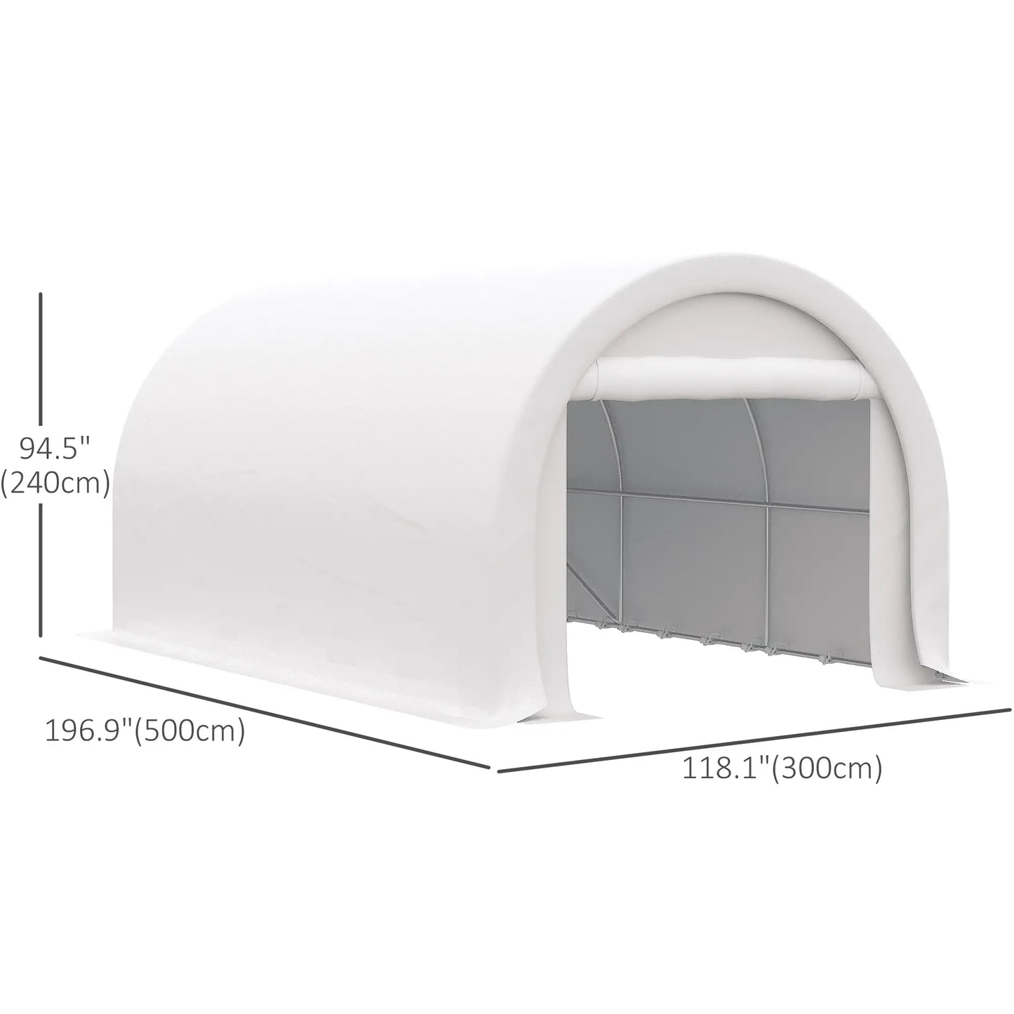 10' x 16' Heavy Duty Carport Tent, PE Cover, White Car Shelters at Gallery Canada