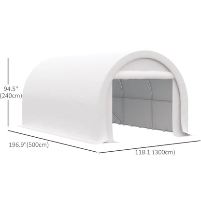 10' x 16' Heavy Duty Carport Tent, PE Cover, White Car Shelters at Gallery Canada