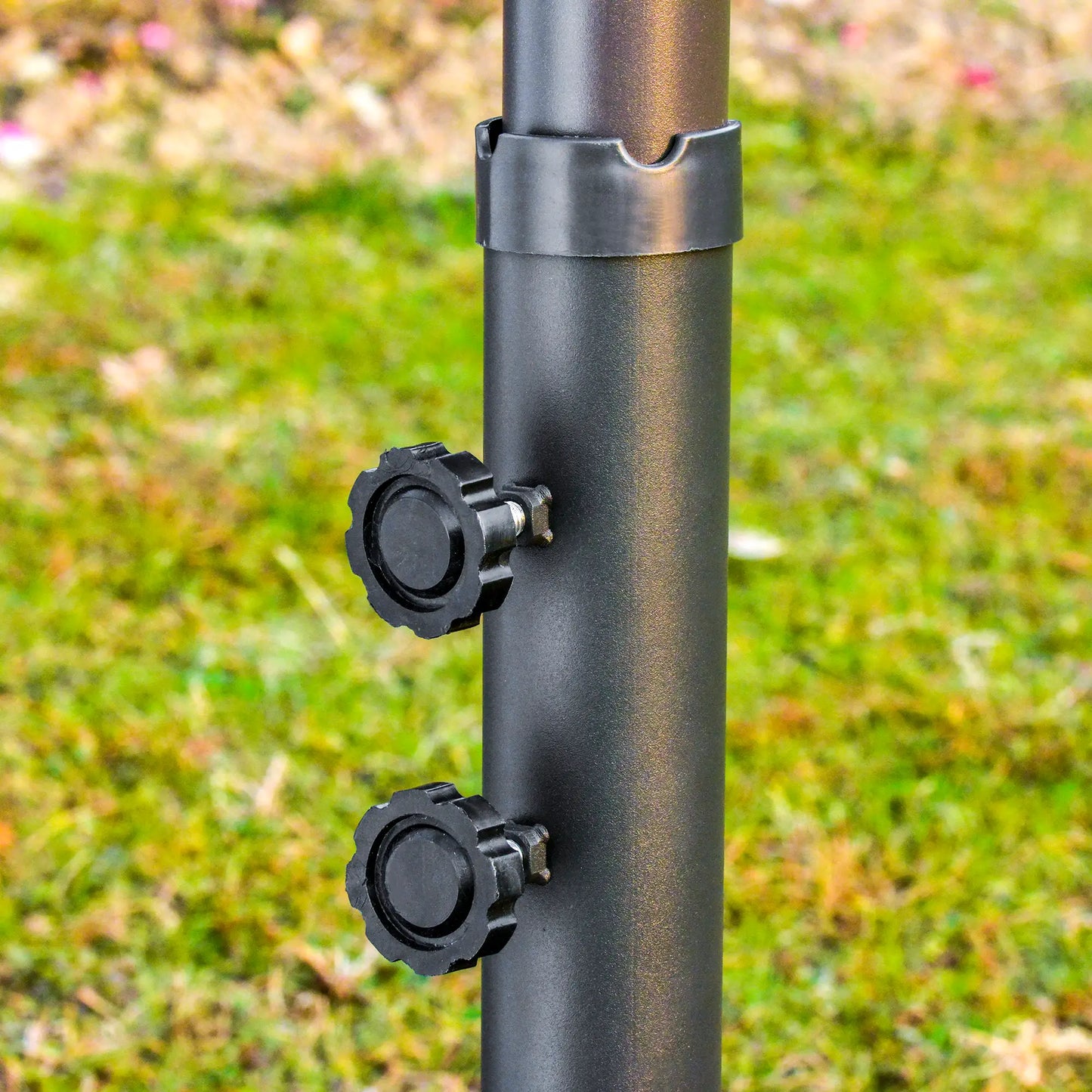 15' Outdoor Patio Umbrella, Twin Canopy Sunshade, Steel Table, Beige Sun Umbrellas at Gallery Canada