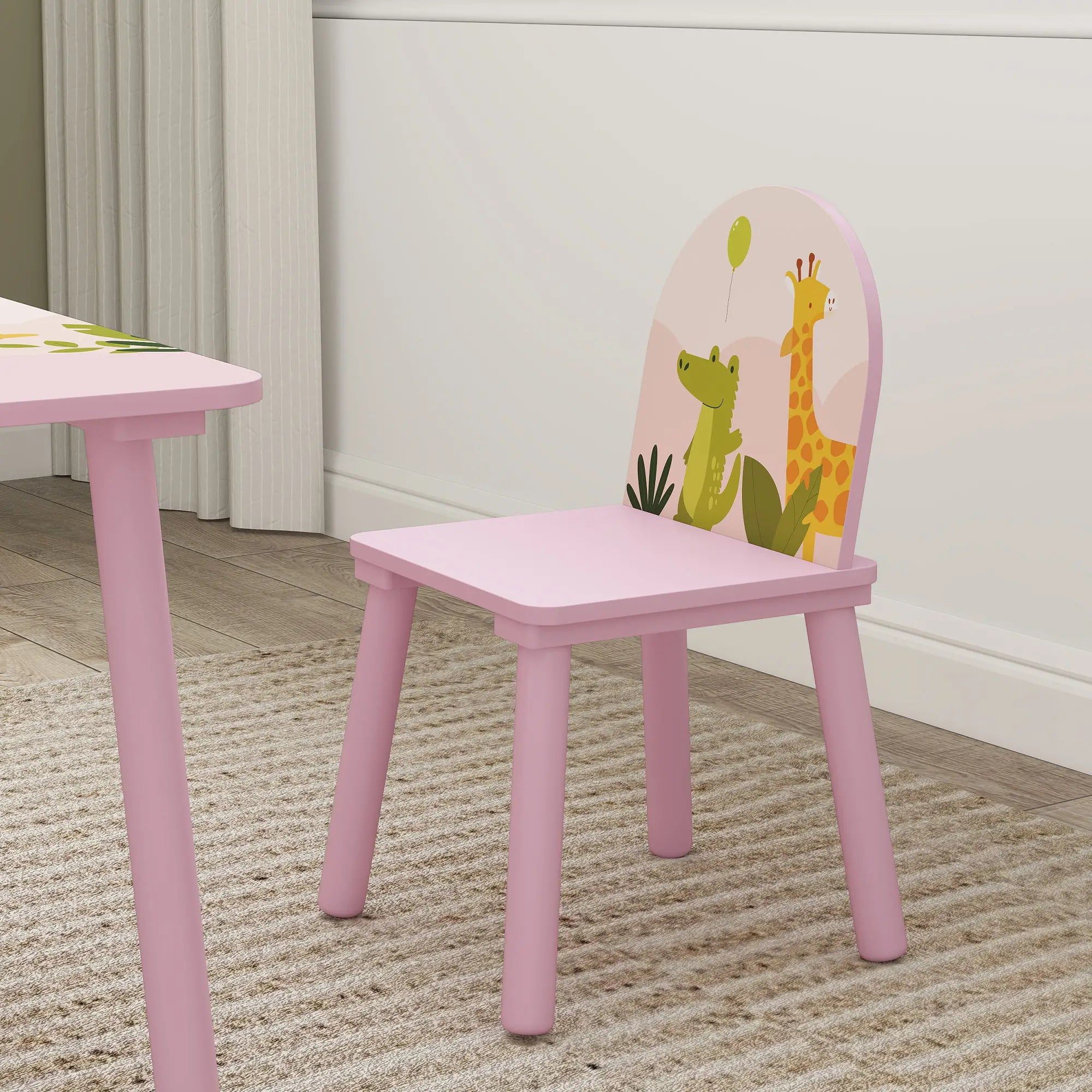 Kids Table and Chair Set, Toddler Table and 2 Chairs, Pink Kids Table Sets at Gallery Canada