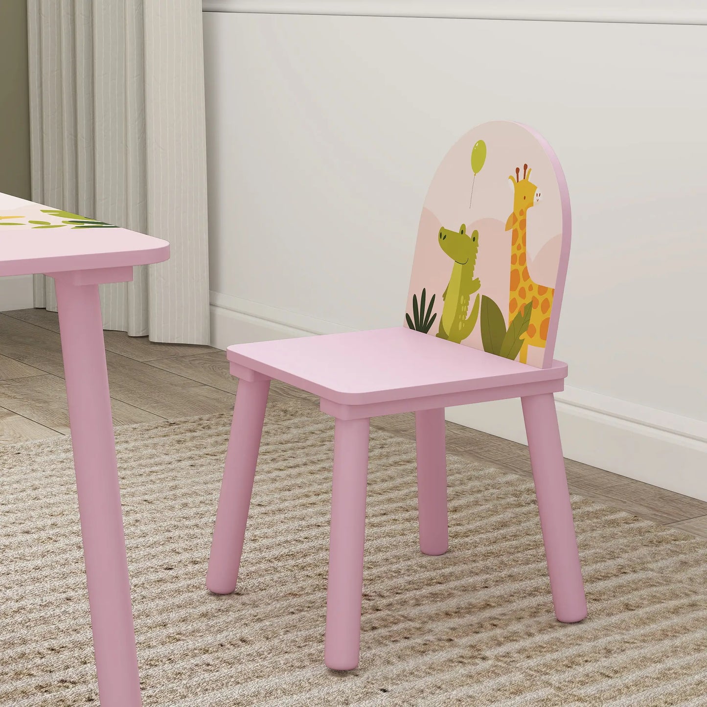 Kids Table and Chair Set, Toddler Table and 2 Chairs, Pink Kids Table Sets at Gallery Canada