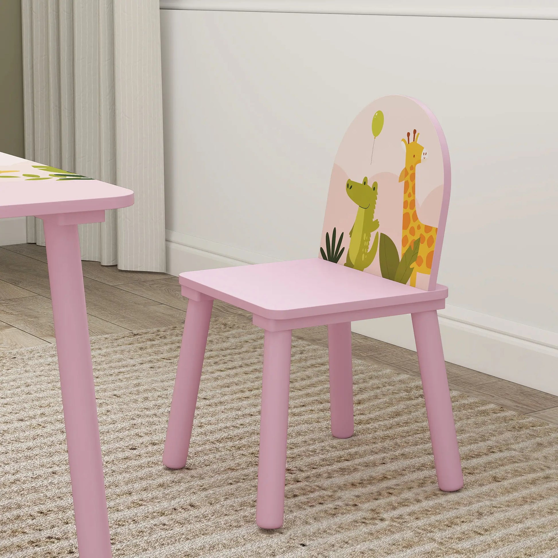 Kids Table and Chair Set, Toddler Table and 2 Chairs, Pink Kids Table Sets at Gallery Canada