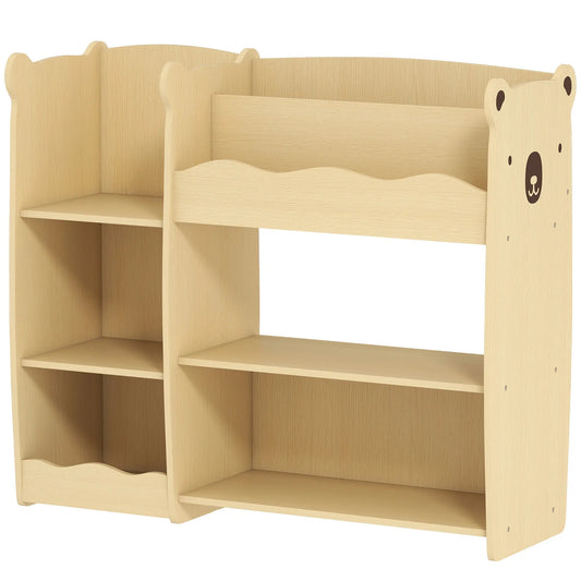Kids Bookshelf Toy Storage Organizer, 3 Tier Montessori, Natural Bookshelves & Bookcases Wood Grain at Gallery Canada