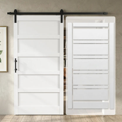 42x84 Sliding Barn Door Kit, Shaker Style, Wood Grain, White Door Hardware at Gallery Canada