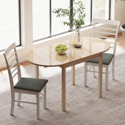 Solid Wood Drop Leaf Kitchen Table, Folding Dining Table, Natural Bar Tables & Dining Tables Natural at Gallery Canada