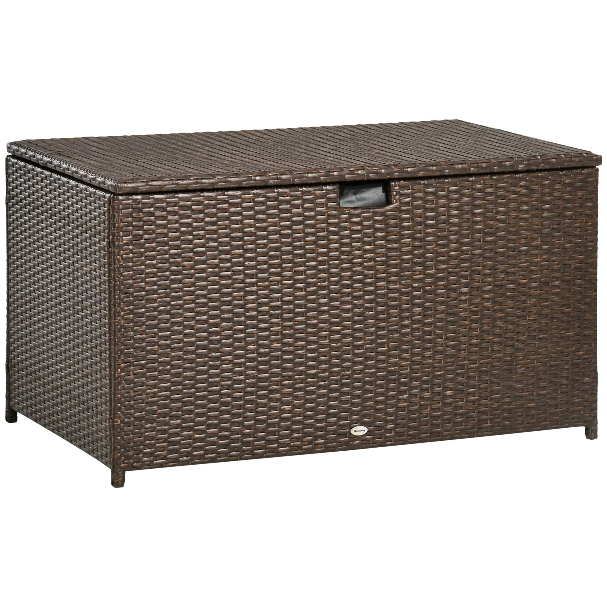 113 Gallon Outdoor Storage Box, Rattan Deck Box, Brown Patio Storage Boxes at Gallery Canada