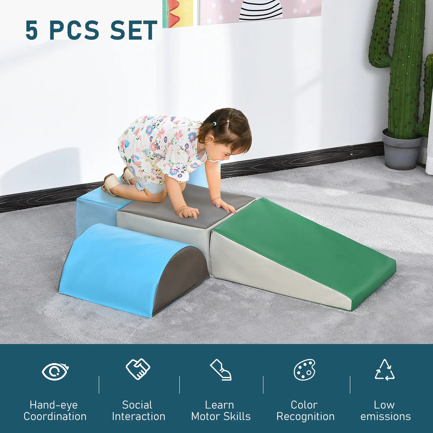 5 Piece Climb and Crawl Activity Playset Soft Safe Foam for Toddler Learning Toy Baby Gym & Playmats at Gallery Canada