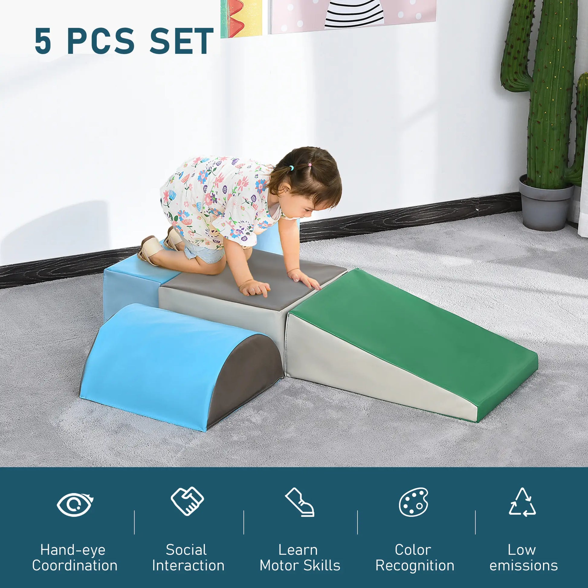 5 Piece Climb and Crawl Activity Playset Soft Safe Foam for Toddler Learning Toy Baby Gym & Playmats at Gallery Canada