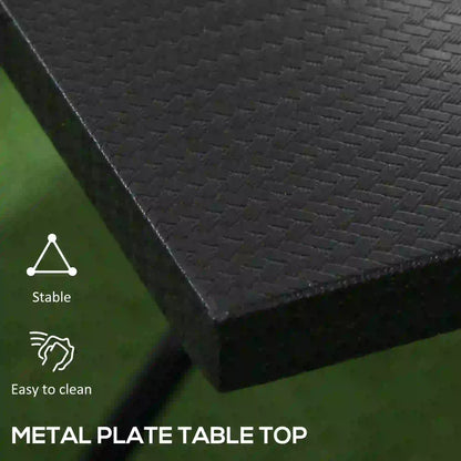 Folding Coffee Table, Square Side Table, Metal Top, 23.6" x 23.6", Black Patio Side Tables at Gallery Canada