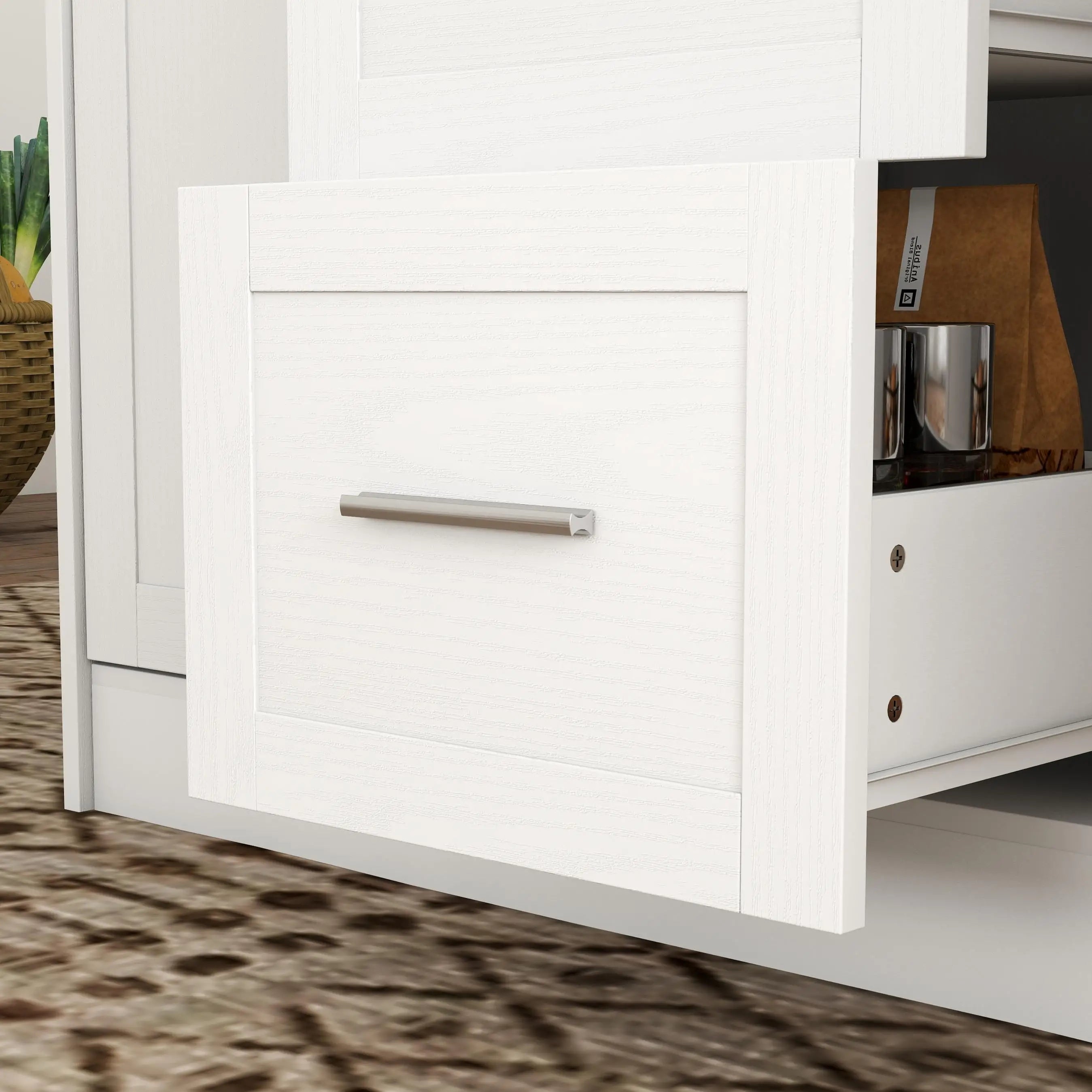 Kitchen Island with Storage, 3 Drawers, 2 Shelves, White Kitchen Islands & Kitchen Carts at Gallery Canada