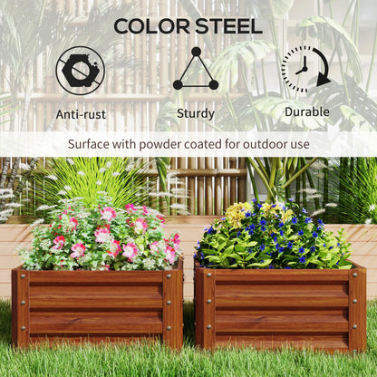 2' x 2' x 1' Raised Garden Bed, Dark Brown Galvanized Planter Boxes at Gallery Canada