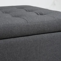 Pouf de rangement capitonné, banc d'appoint, repose-pieds, gris foncé, gris foncé