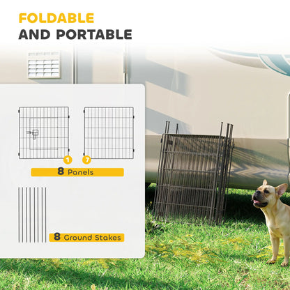 Heavy Duty Dog Playpen, 23.6" High, 8 Panels, Black Dog PlayPens at Gallery Canada