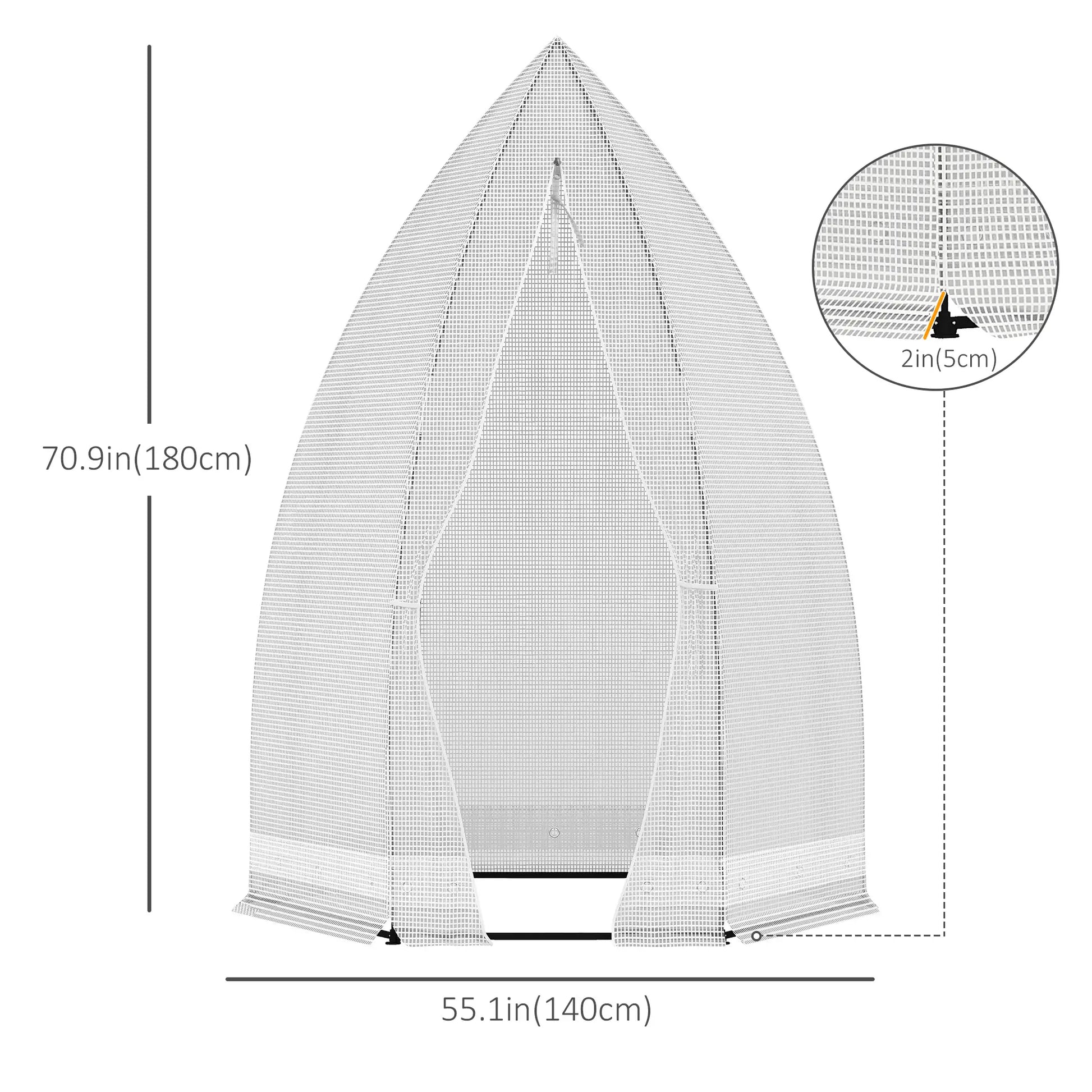 55" x 55" x 71" Greenhouse, Portable Hot House, Zippered Door, White Portable Greenhouses at Gallery Canada