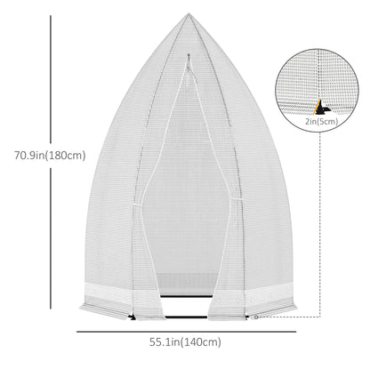 55" x 55" x 71" Greenhouse, Portable Hot House, Zippered Door, White Portable Greenhouses at Gallery Canada