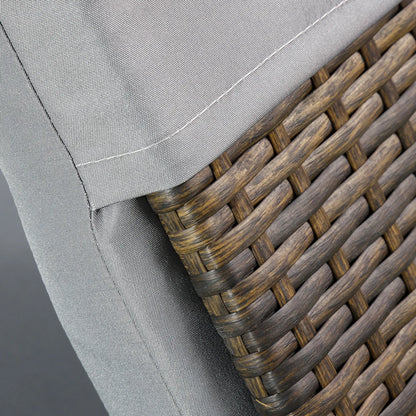 Wicker Patio Lounger, Outdoor S Shape Recliner, Adjustable Backrest, Grey Chaise Loungers at Gallery Canada