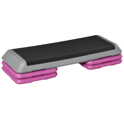 43" Adjustable Aerobic Stepper, 3 Level Risers, Cardio Fitness, Black Purple Aerobic Equipment Black, Purple at Gallery Canada