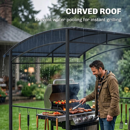 7' x 5' BBQ Grill Gazebo Tent, Steel Frame, Grey BBQ Grill Gazebos at Gallery Canada