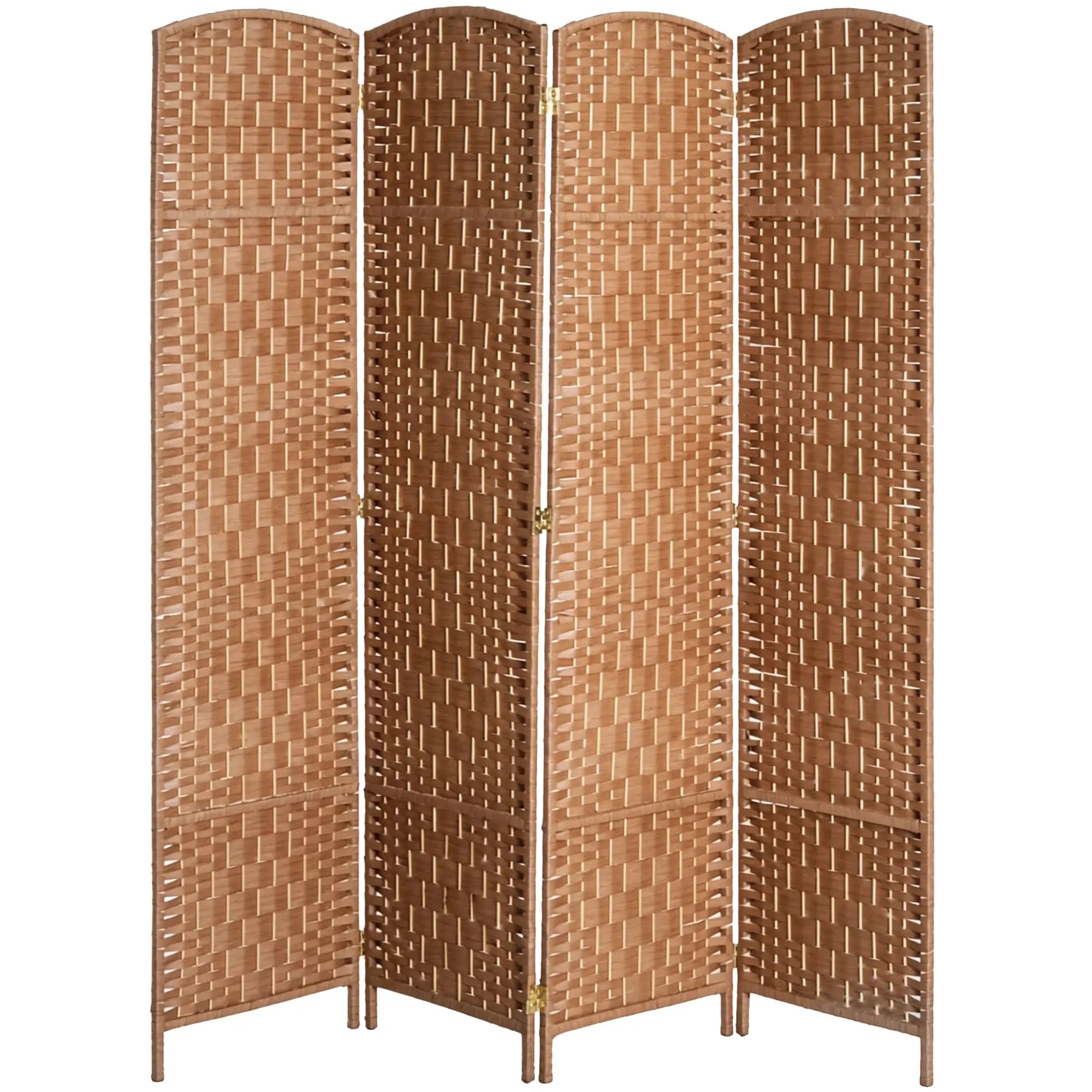 6ft Folding Room Divider, 4 Panel Wooden Frame, Natural Room Dividers at Gallery Canada