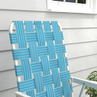 Set of 4 Folding Patio Chairs, Portable with Armrests, Blue Patio Chairs at Gallery Canada