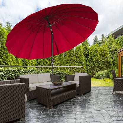 8ft Garden Parasol, Crank & Tilt, Adjustable Sun Shade, Wine Red Patio Umbrellas at Gallery Canada