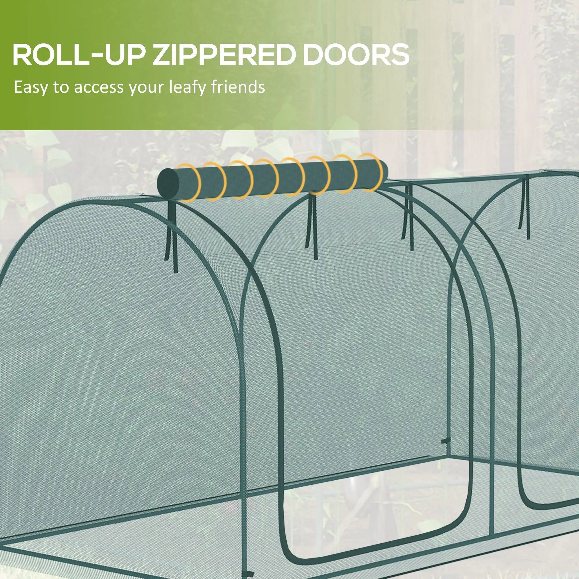 8' x 4' Crop Cage, Plant Protection Tent, 2 Zippered Doors, 4 Stakes, Dark Green Walk In Greenhouses at Gallery Canada