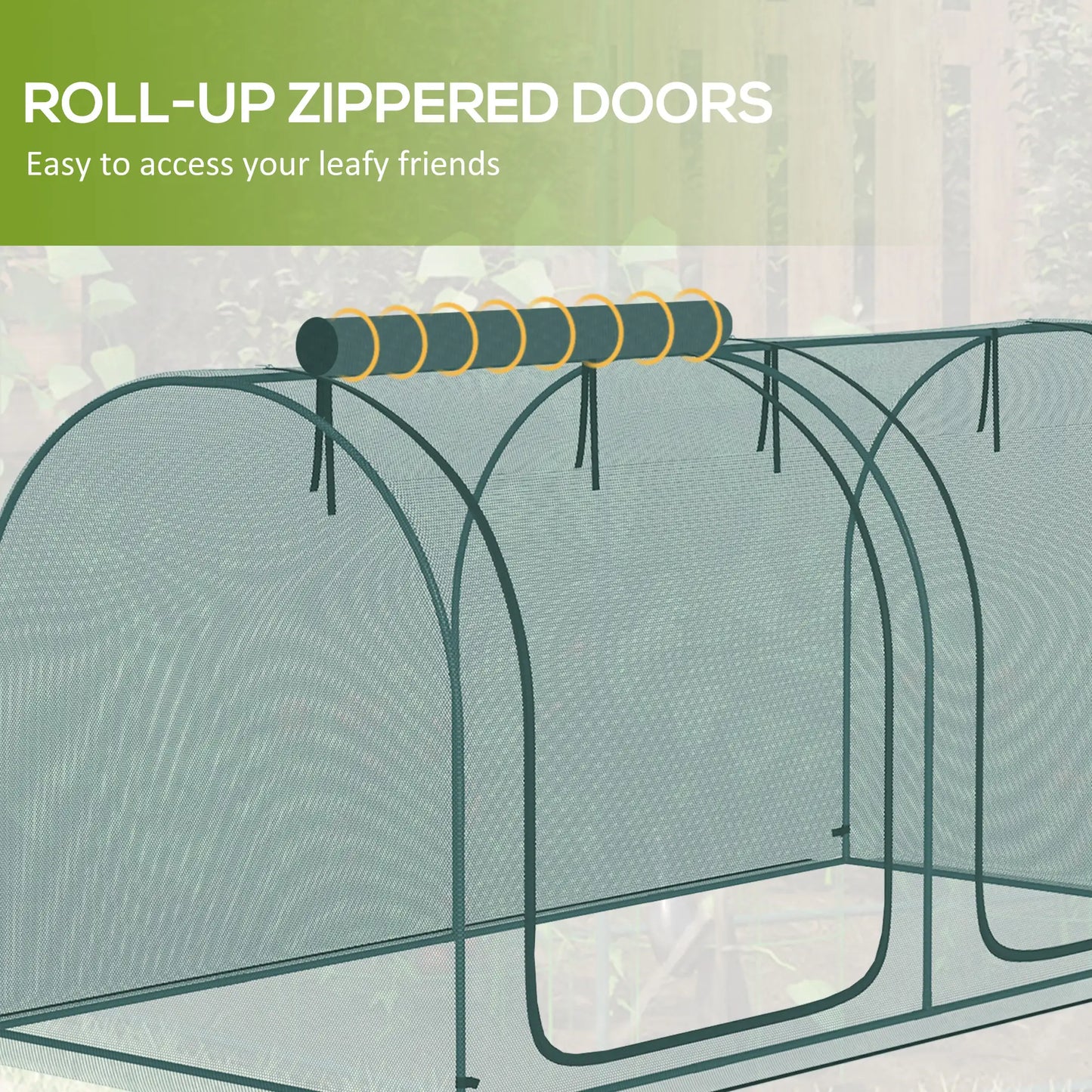 8' x 4' Crop Cage, Plant Protection Tent, 2 Zippered Doors, 4 Stakes, Dark Green Walk In Greenhouses at Gallery Canada
