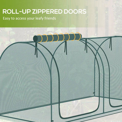 8' x 4' Crop Cage, Plant Protection Tent, 2 Zippered Doors, 4 Stakes, Dark Green Walk In Greenhouses at Gallery Canada