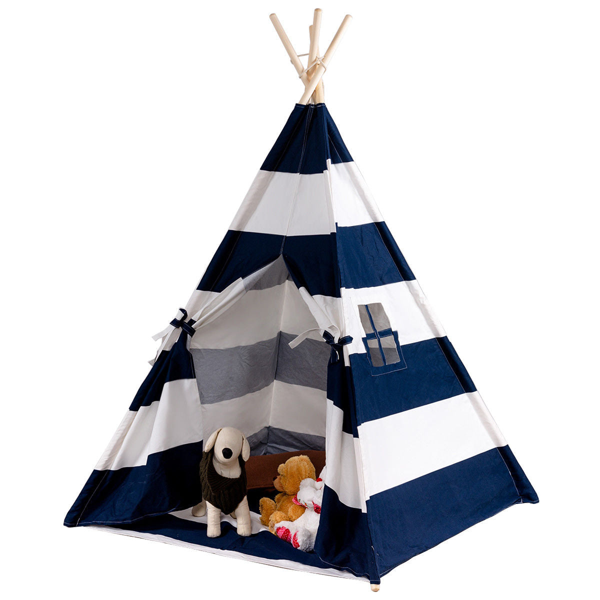 5' White & Blue Portable Indian Children Sleeping Dome Play Tent, Blue Play Tents & Playhouse at Gallery Canada