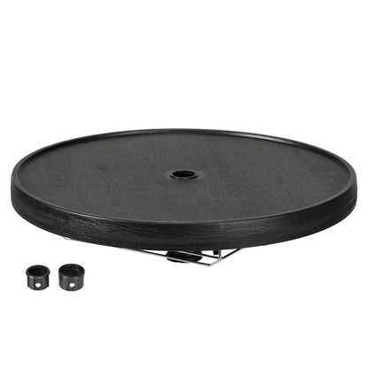 Beach Umbrella Table Tray, Wine Glass Holder, Foldable Towel Rack, 23.6", Black Patio Umbrellas at Gallery Canada